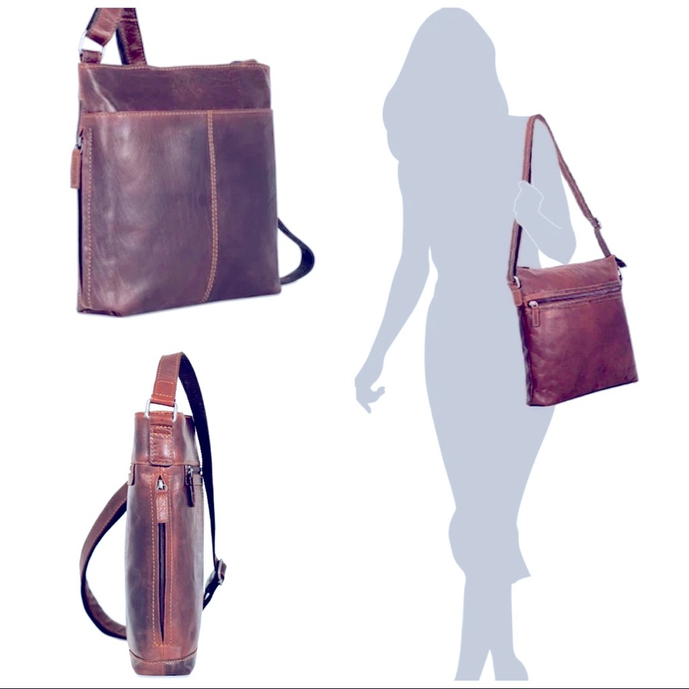 Jack Georges Floral Leather Voyager Crossbody